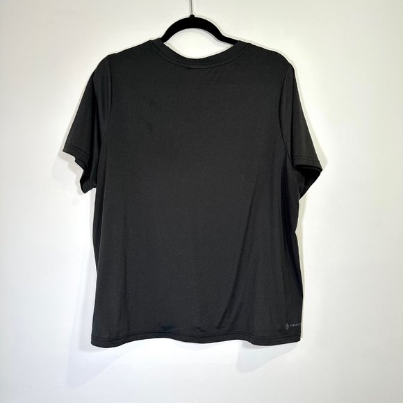 Adidas Black Aeroready training workout minimal tee 1X - Picture 4 of 11